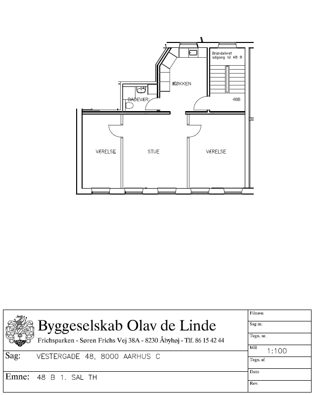 Vestergade 48 B, 1. th. floor plan 12